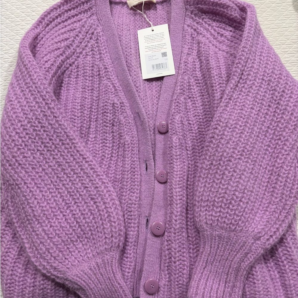 Sezane Basile Cardigan Mauve - Size XS